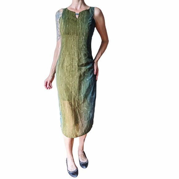 Ou Empereur Ou Rien Green and blue sleevless midi dress - Picture 1 of 16